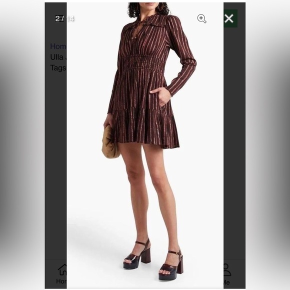 Ulla Johnson Rosalind stripe dress with metallic lurex threads. Size 4 - Picture 5 of 12